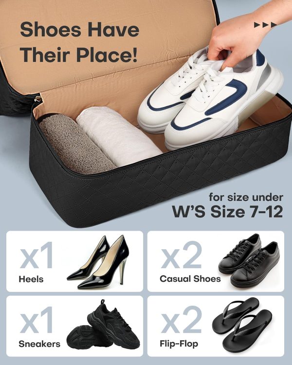Travel Duffel Bag - Weekender Bags for Women, Carry On Overnight Bag with Shoe Compartment, with Toiletry Bag for Travel Essentials and Travel Accessories, Black, 13.4"×17.3"×7.9" - Image 4