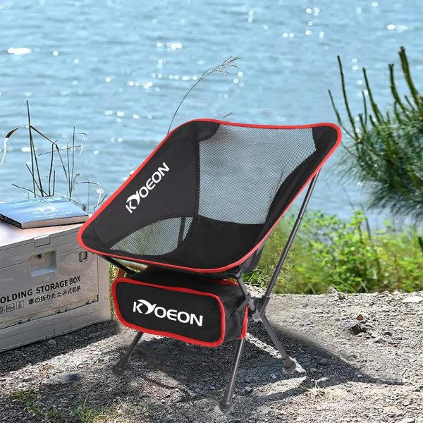 Portable Camping Chair, Ultralight Durable Foldable Chair for Outdoor Camp,Travel, Beach, Picnic, Garden, Sport Sturdy Frame, Comfortable Collapsible Lawn Chair, Supports 330Lbs - Image 2